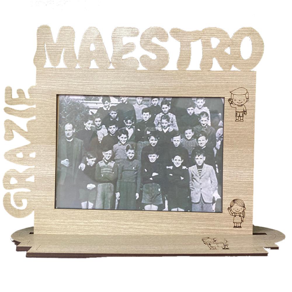 Cornice Portafoto “Grazie Maestra / Grazie Maestro” con Inserto Porta Foto – 100% Made in Italy – PS 00015 PRS