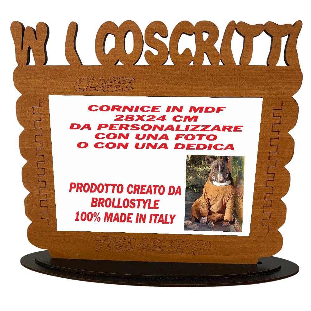 Cornice Portafoto “W I COSCRITTI” 28x24 cm con Inserto Porta Foto Personalizzabile – 100% Made in Italy – PS 00031 PRS