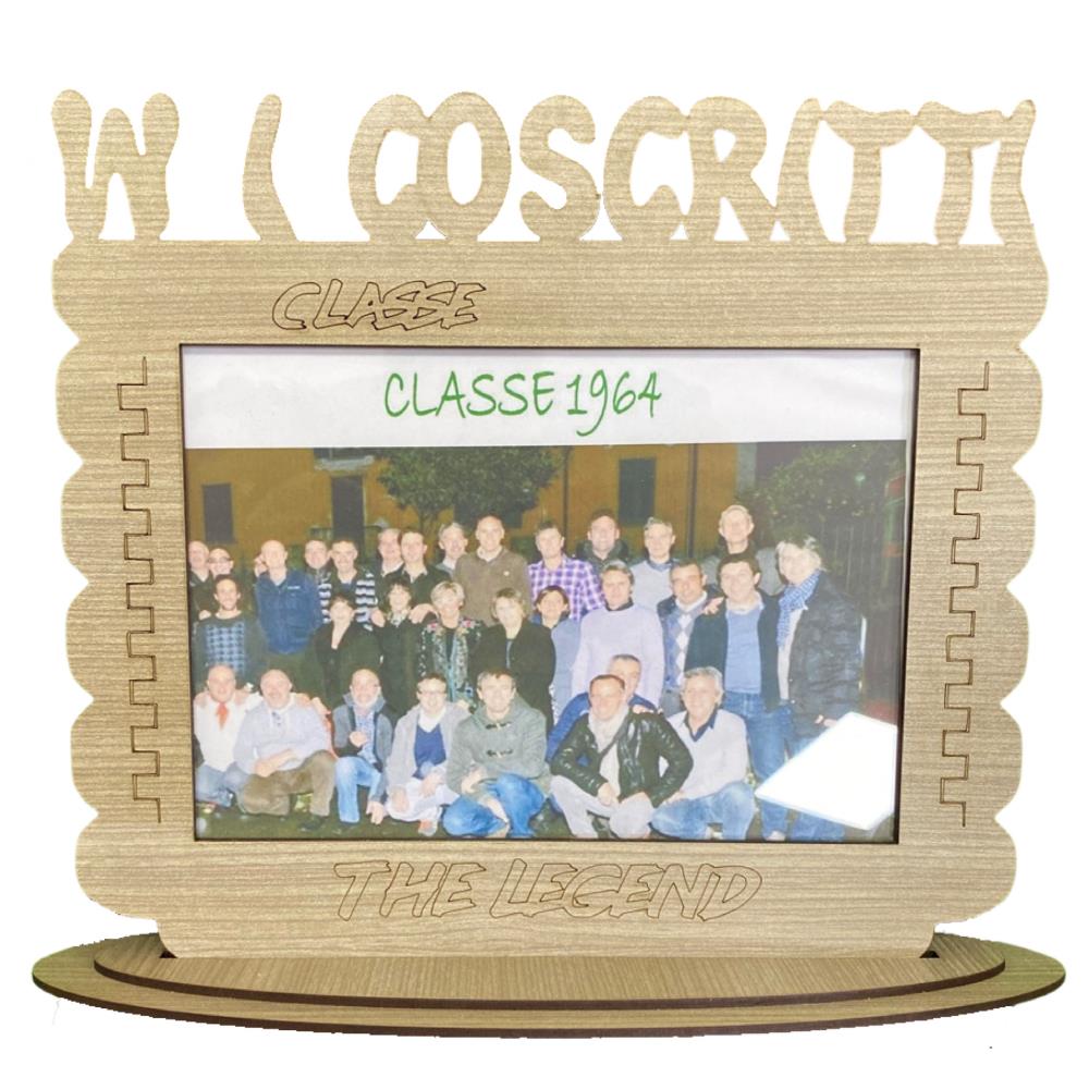 Cornice Portafoto “W I COSCRITTI” 28x24 cm con Inserto Porta Foto Personalizzabile – 100% Made in Italy – PS 00031 PRS