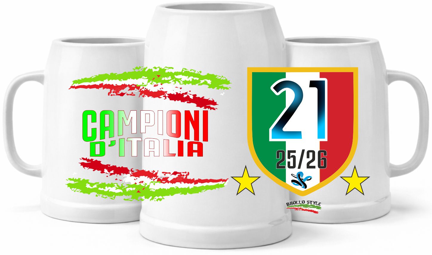 Boccale Birra Scudetto Calcio Internazionale Campione D'Italia 25/26 21 Scudetti |  500 ml  – PS 13517-INT-01
