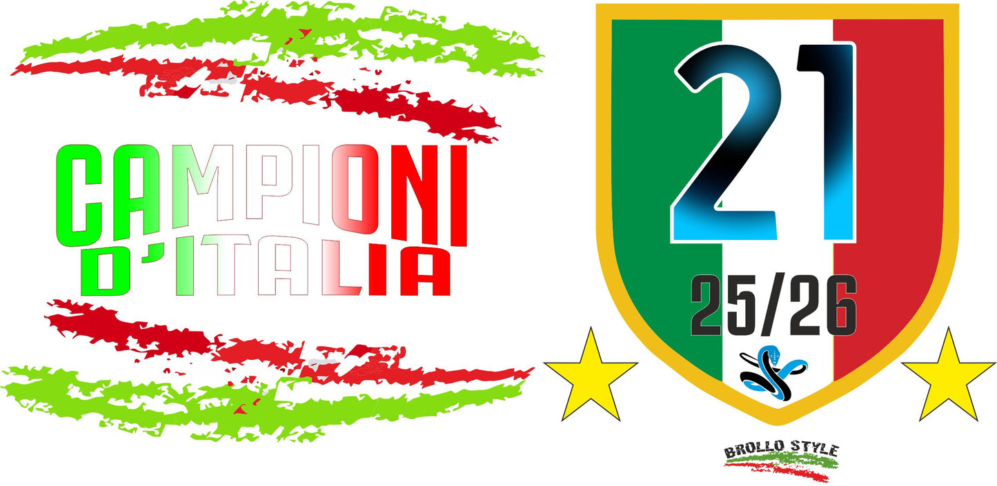 Boccale Birra Scudetto Calcio Internazionale Campione D'Italia 25/26 21 Scudetti |  500 ml  – PS 13517-INT-01