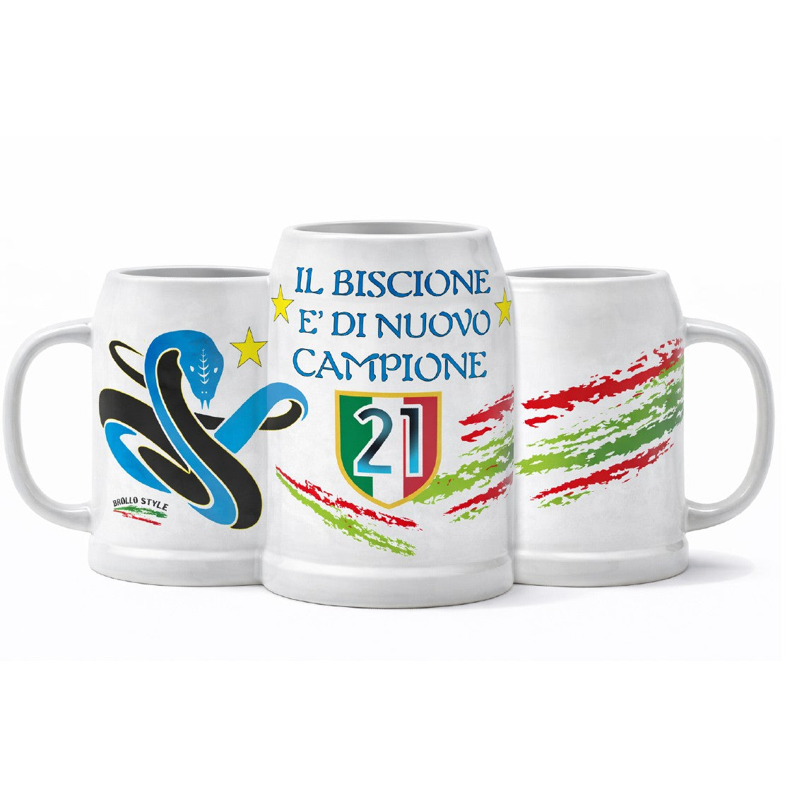 Boccale Birra Scudetto Calcio Internazionale Campione D'Italia 25/26 21 Scudetti |  500 ml  – PS 13517-INT-01