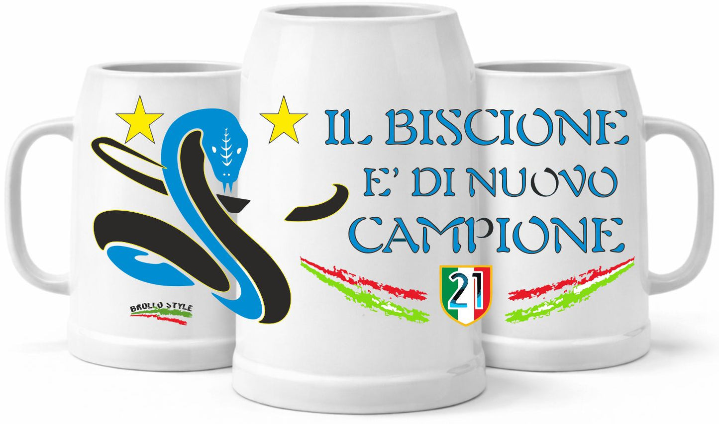Boccale Birra Scudetto Calcio Internazionale Campione D'Italia 25/26 21 Scudetti |  500 ml  – PS 13517-INT-01