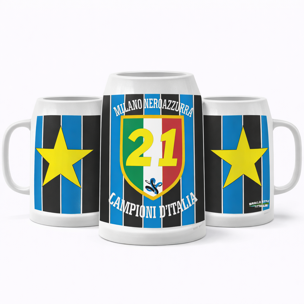 Boccale Birra Scudetto Calcio Internazionale Campione D'Italia 25/26 21 Scudetti |  500 ml  – PS 13517-INT-01