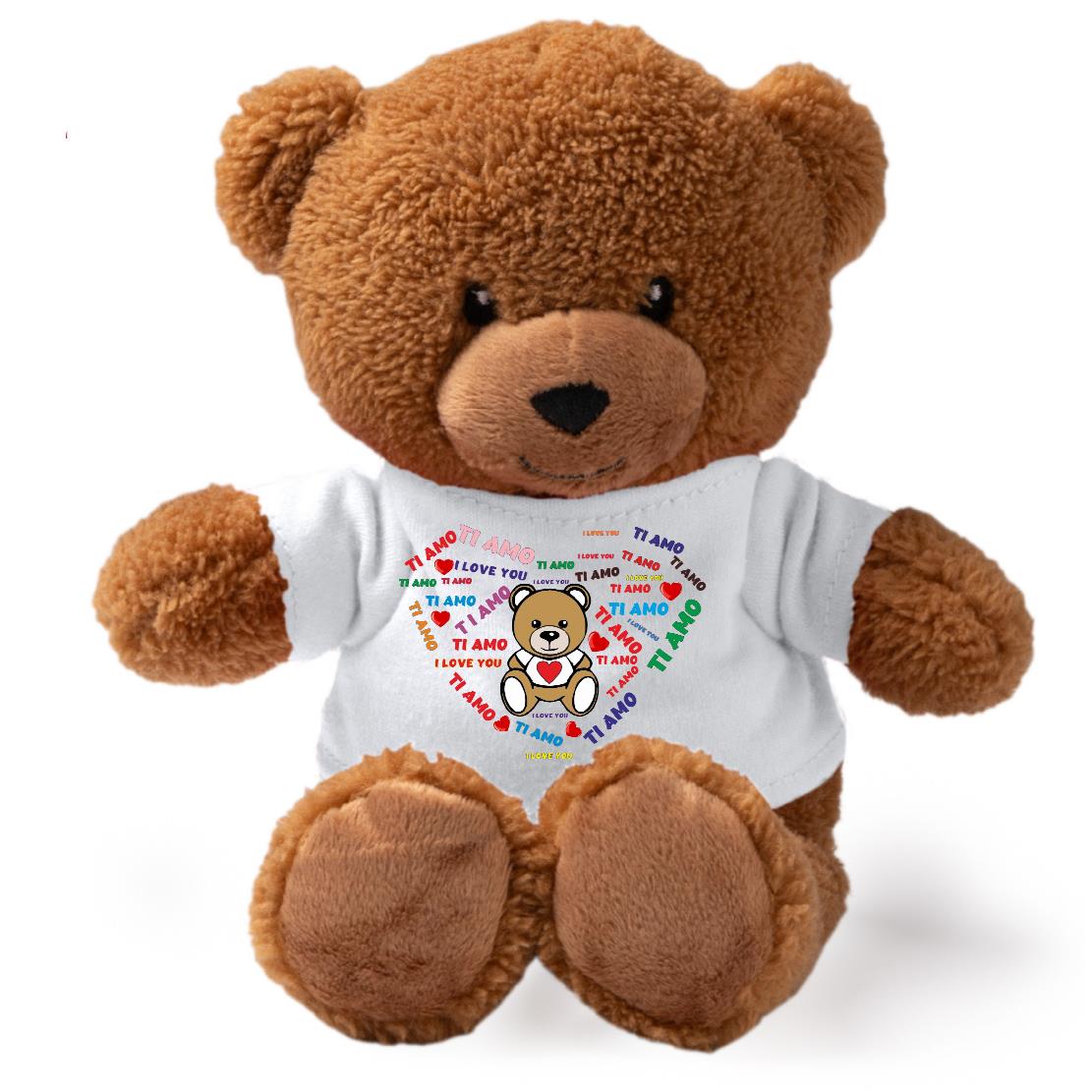 Peluche Orsetto “Ti Voglio Bene / Ti Amo” – Personalizzabile con Nome | Teddy Bear 18 cm PS 33790-006