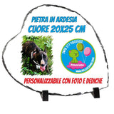 Cornice in Pietra Ardesia a Cuore – Soprammobile Personalizzato 20×25 cm PS 00779