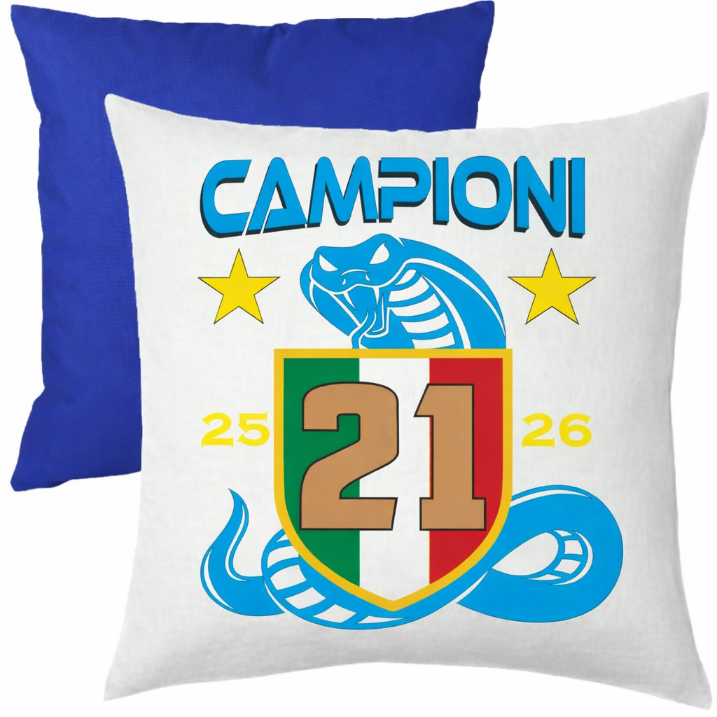 Cuscino Calcio Inter Campioni d’Italia 2026 – 21 Scudetti Seconda Stella – 38×38 cm – PS 10746-INT01
