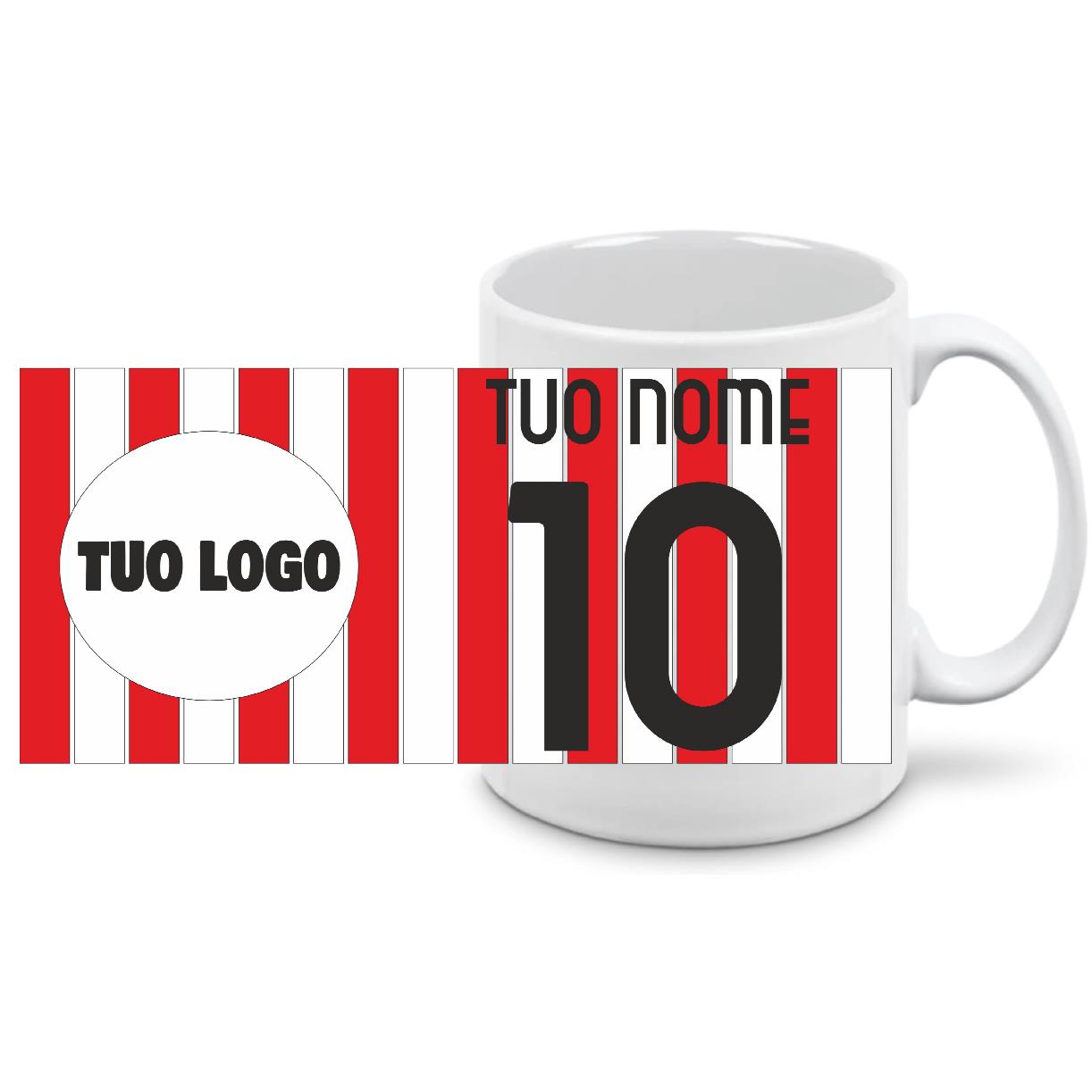 Tazza Calcio Personalizzabile – Nome, Numero e Logo – Mug per Tifosi  – PS 09370-SOCCER