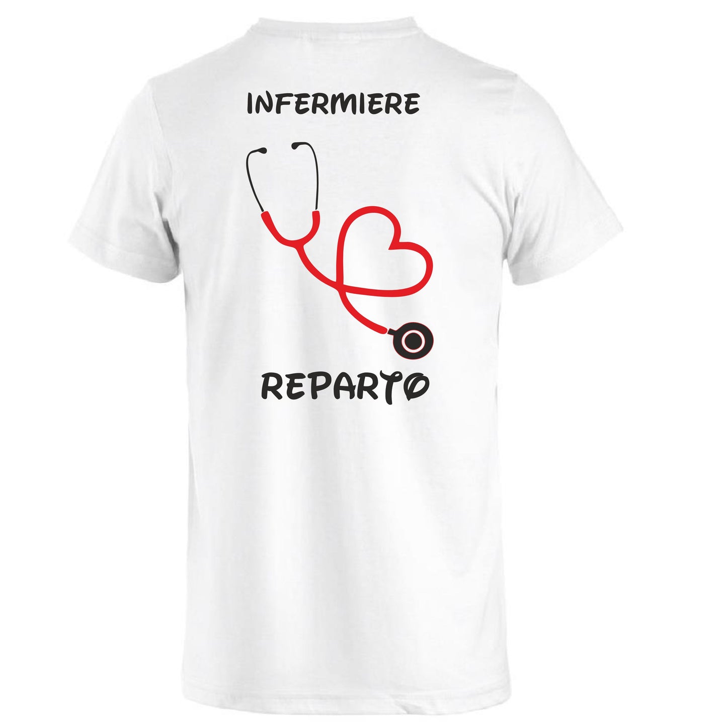 T-Shirt Personalizzabile Infermiera/Dottore/OSS con Stetoscopio Cuore – PS P 27431-A-116