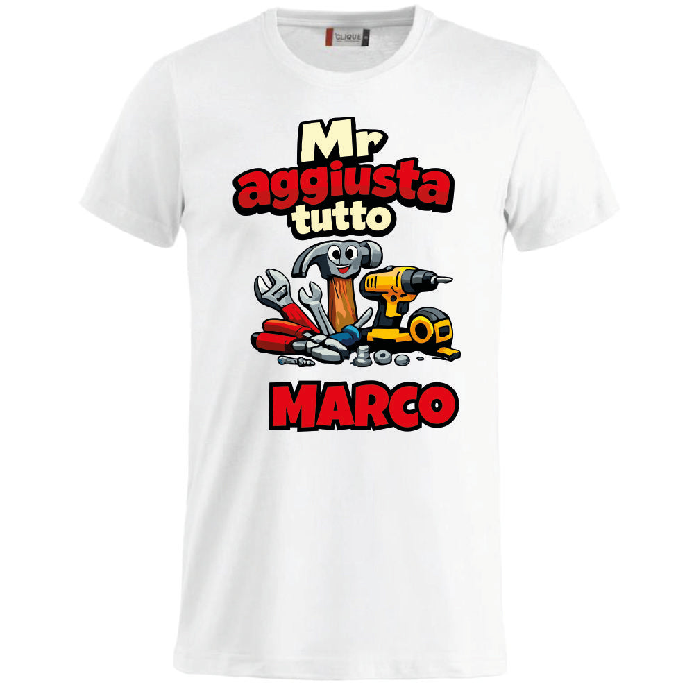 T-Shirt Personalizzabile Uomo “Mr Aggiusta Tutto” – Idea Regalo – PS 27431-A142