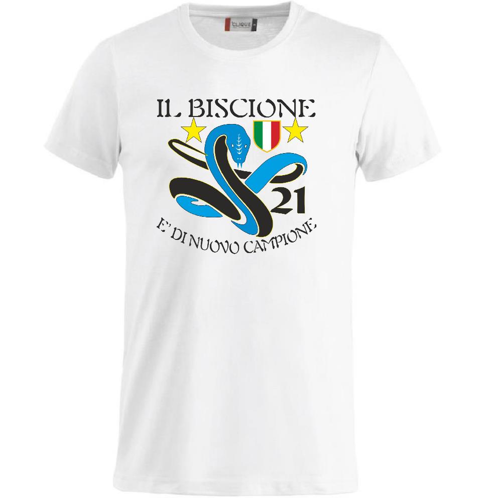 T-Shirt Calcio Inter Biscione Campioni d’Italia 25/26 – 21 Scudetti – PS 27431-INT-02