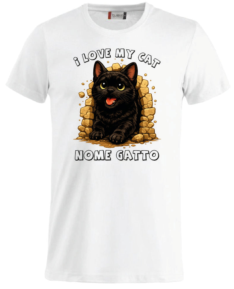 T-Shirt Personalizzata con la Grafica del Tuo Gatto e Nome – PS 27431-A-135