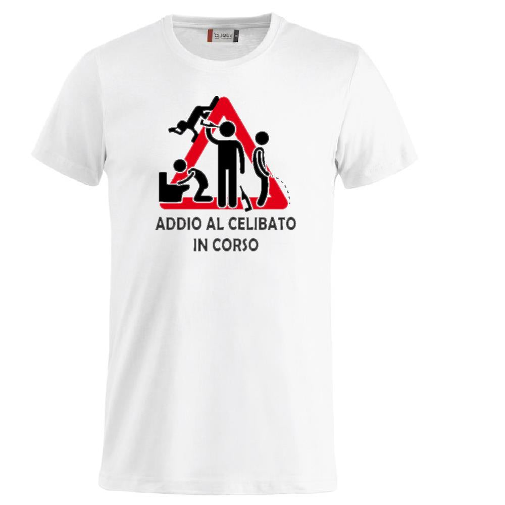 T-Shirt Addio al Celibato In Corso , Dietro  “Attenzione Ubriachi” – Maglietta Divertente con Doppia Stampa Fronte/Retro – PS 27431 - A071