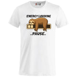 T-Shirt “Bradipo Energy Loading… Pause…” – Personalizzabile con Nome – PS 27431-A135