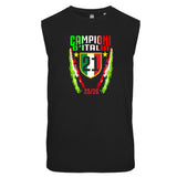 T-shirt Manicata Internazionale Campione d'Italia Seconda Stella 21 Scudetti Tifosi Nero Azzurri | Canotta Cotone Scudetto Neroazzurro PS 29999-INT01