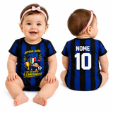 Body Nero Azzurro Appena Nata e Ho Gia Vinto Il Campionato | NeroAzzurri Campioni D'Italia | Personalizzato Nome e Numero PS 32768-INT-011