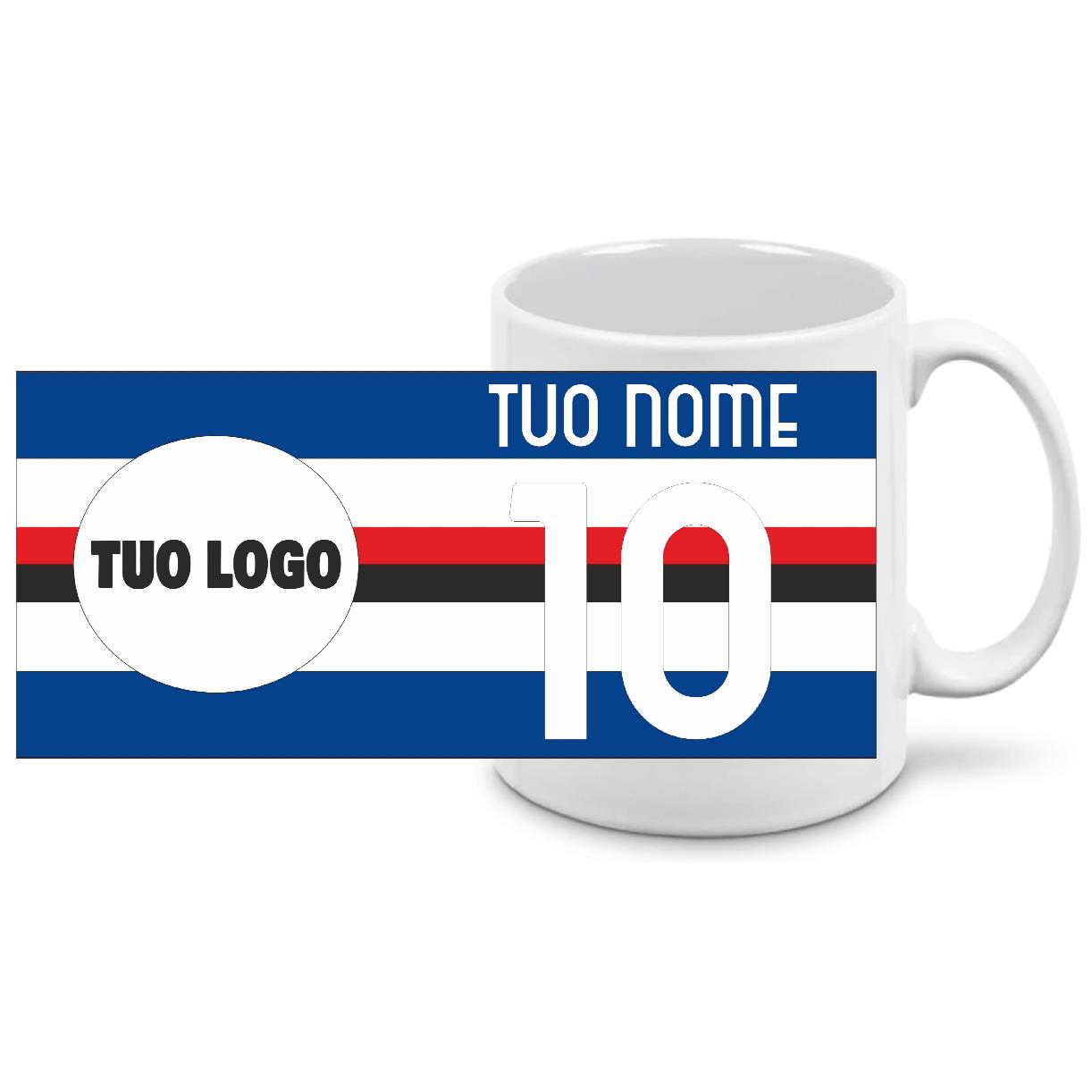 Tazza Calcio Personalizzabile – Nome, Numero e Logo – Mug per Tifosi  – PS 09370-SOCCER