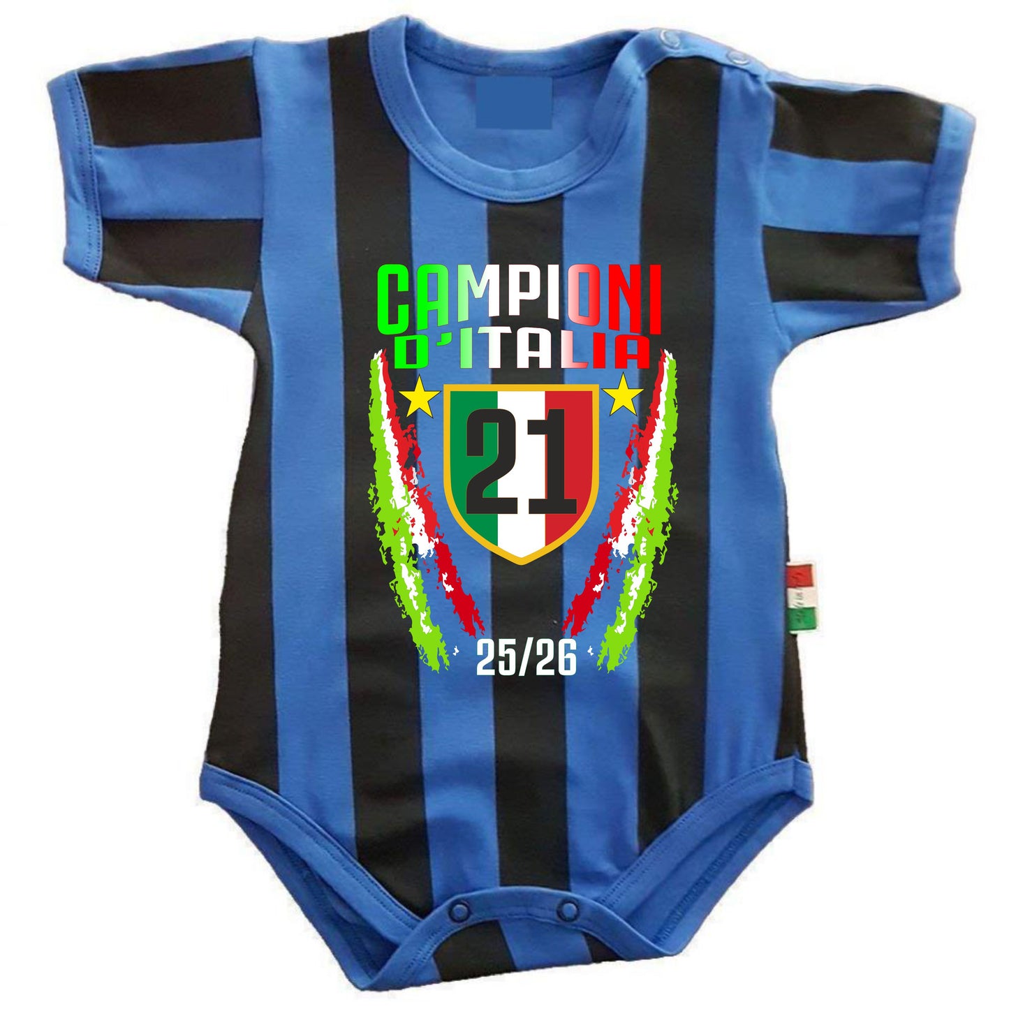 Body Neonato Inter Campioni d’Italia 25/26 – 21 Scudetti – Personalizzato – PS 32768-SCINT-01