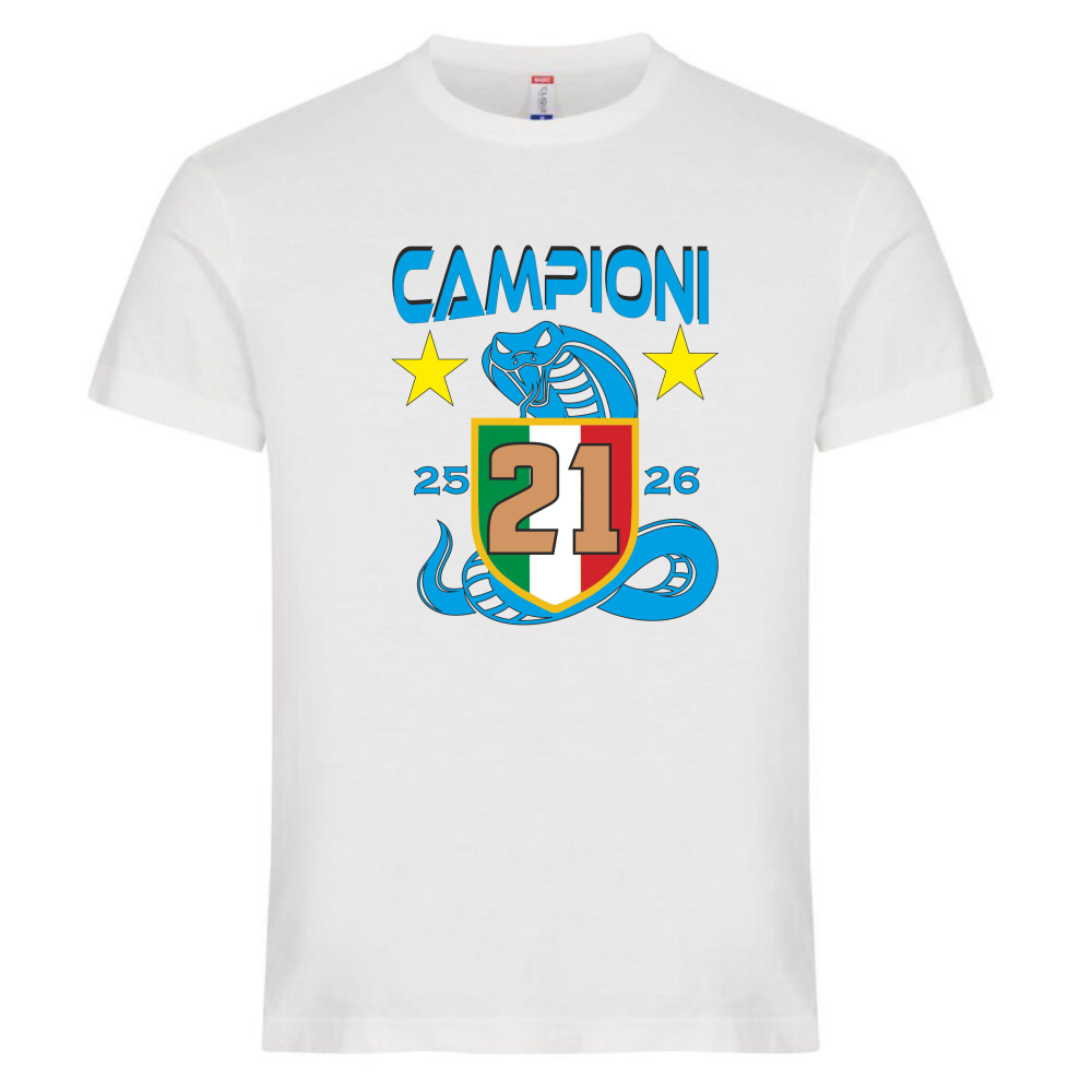T-Shirt Inter Campione d’Italia 2025/2026 –  21 Scudetti Biscione  – PS 27431-INT-08