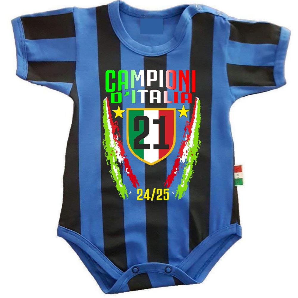 Body Neonato Inter Campioni d’Italia 25/26 – 21 Scudetti – Personalizzato – PS 32768-SCINT-01