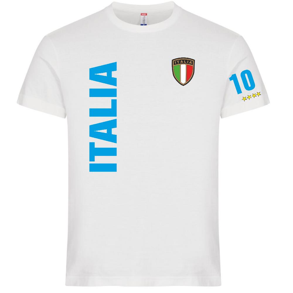 T-Shirt Italia In Cotone Personalizzabile con Nome e Numero PS 27431-A126