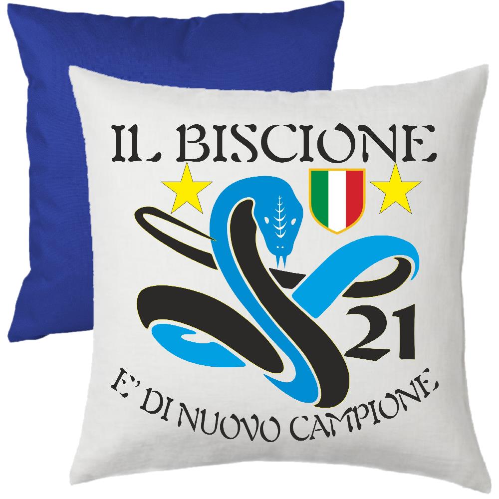 Cuscino Calcio Inter Campioni d’Italia 2026 – 21 Scudetti Seconda Stella – 38×38 cm – PS 10746-INT01