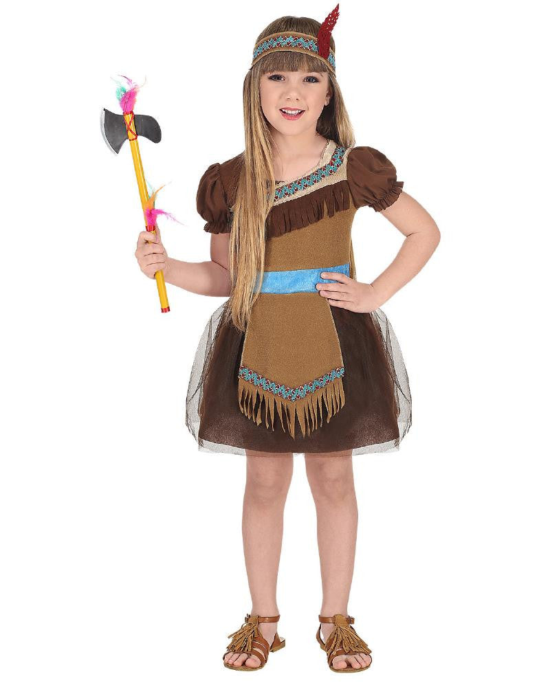 Costume di Carnevale Indiana – Travestimento per Bambine – PS 13962