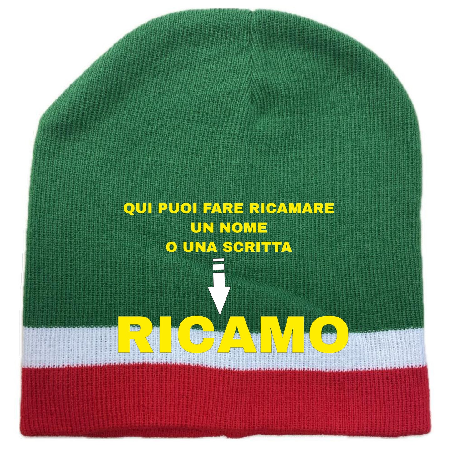 Berretto Invernale Tricolore Personalizzabile con Ricamo Modello “Concert” – Cod. PS 02170