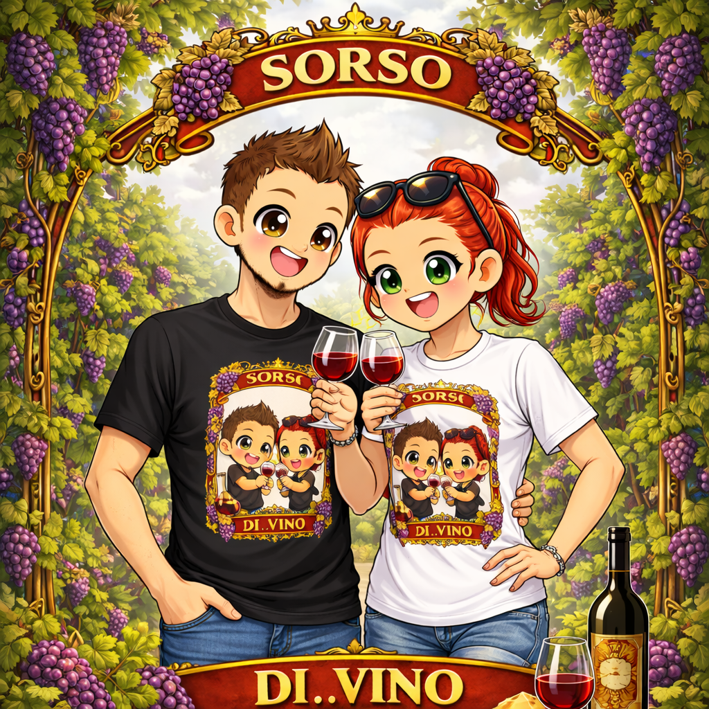 T-Shirt Divertente “Sorso di Vino” Personalizzabile con Nome – Idea Regalo per Amanti del Vino – PS 27431-A-142 PRS