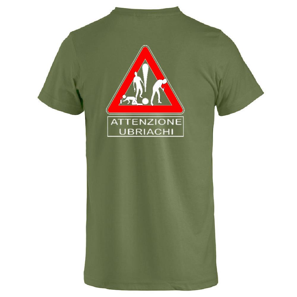 T-Shirt Addio al Celibato In Corso , Dietro  “Attenzione Ubriachi” – Maglietta Divertente con Doppia Stampa Fronte/Retro – PS 27431 - A071