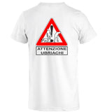 T-Shirt Addio al Celibato In Corso , Dietro  “Attenzione Ubriachi” – Maglietta Divertente con Doppia Stampa Fronte/Retro – PS 27431 - A071
