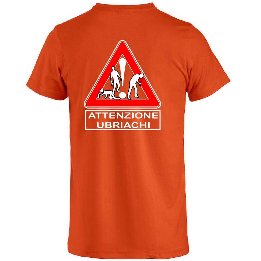 T-Shirt Addio al Celibato In Corso , Dietro  “Attenzione Ubriachi” – Maglietta Divertente con Doppia Stampa Fronte/Retro – PS 27431 - A071