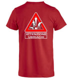 T-Shirt Addio al Celibato In Corso , Dietro  “Attenzione Ubriachi” – Maglietta Divertente con Doppia Stampa Fronte/Retro – PS 27431 - A071