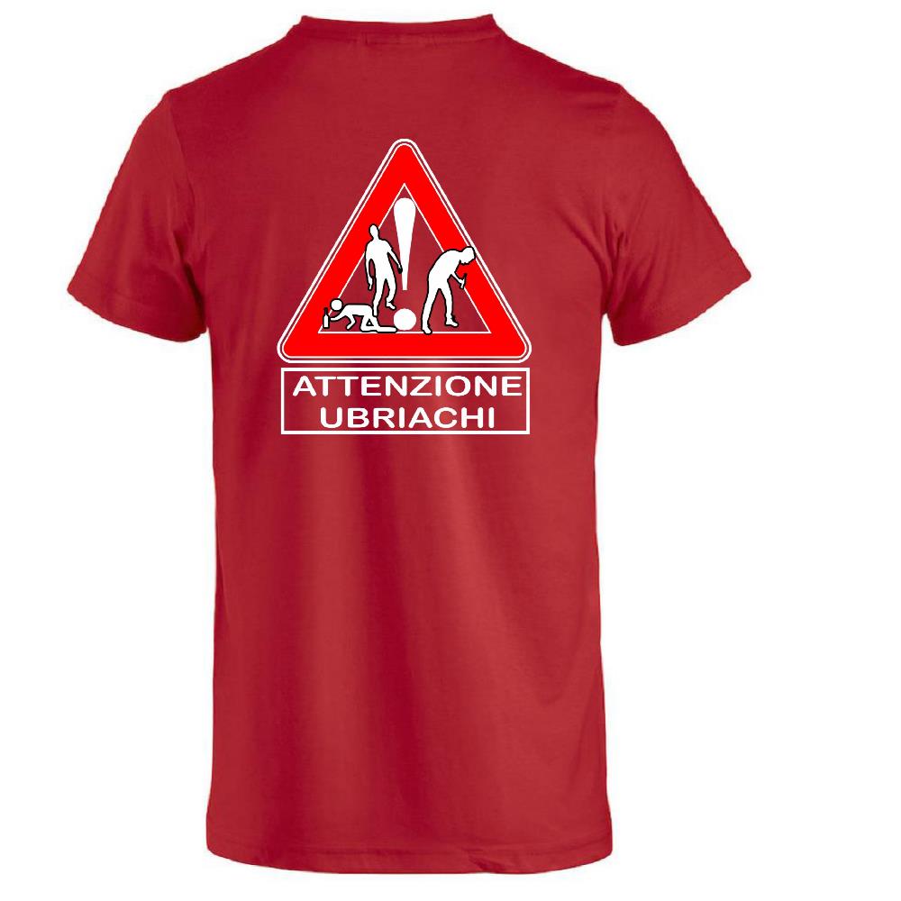 T-Shirt Addio al Celibato In Corso , Dietro  “Attenzione Ubriachi” – Maglietta Divertente con Doppia Stampa Fronte/Retro – PS 27431 - A071