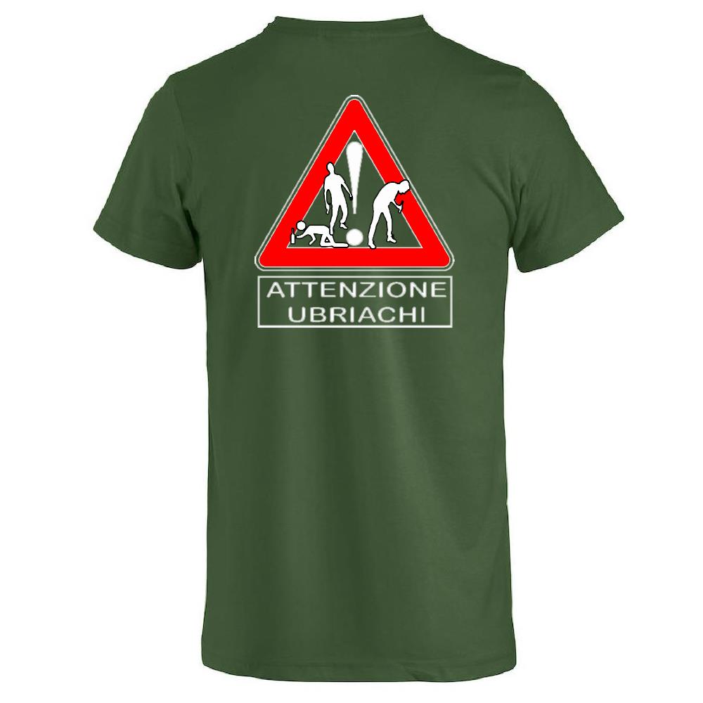 T-Shirt Addio al Celibato In Corso , Dietro  “Attenzione Ubriachi” – Maglietta Divertente con Doppia Stampa Fronte/Retro – PS 27431 - A071