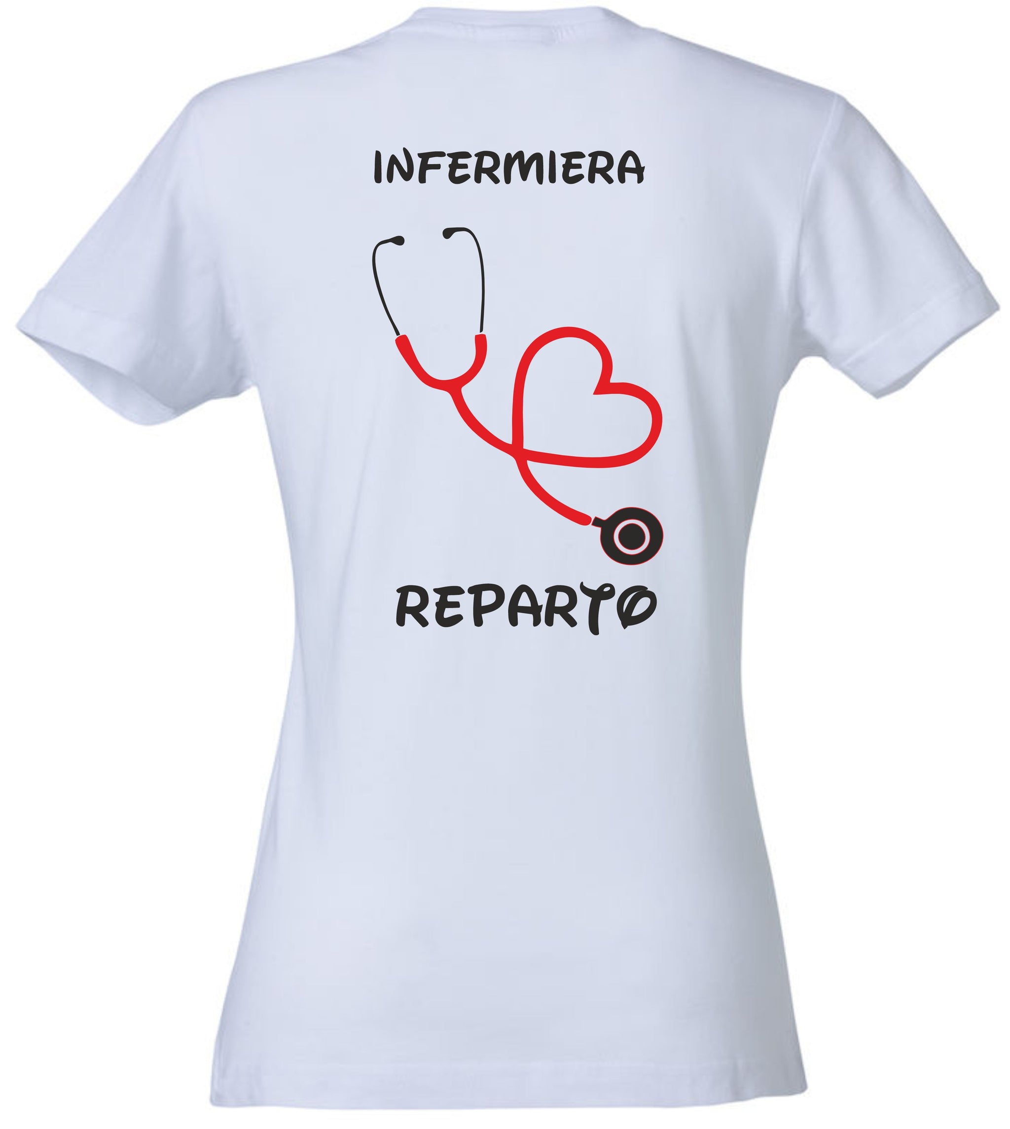 T-Shirt Lavoro Infermiera / Dottoressa / OSS con Stetoscopio a Cuore – PS 28870-026