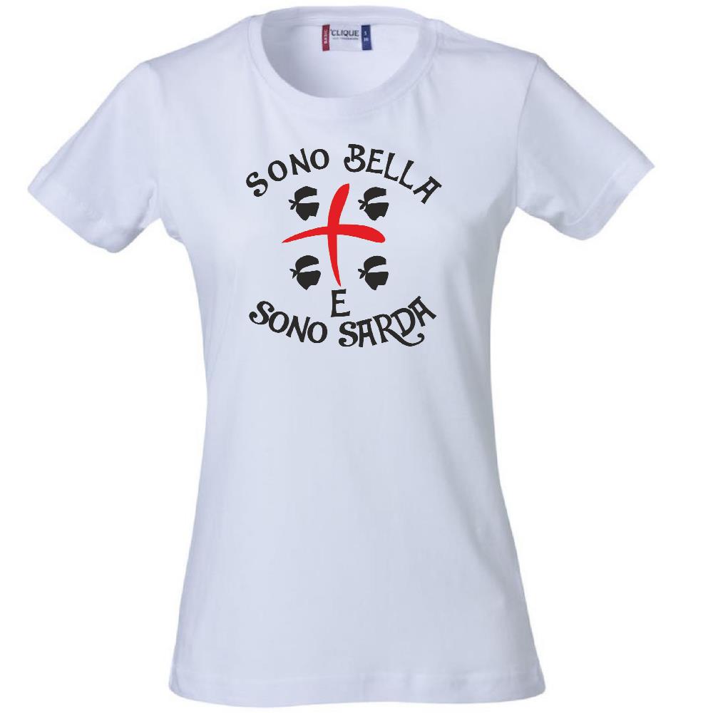 T-Shirt Donna “Sono Bella e Sono Sarda” – Maglietta Manica Corta – PS 28870-020