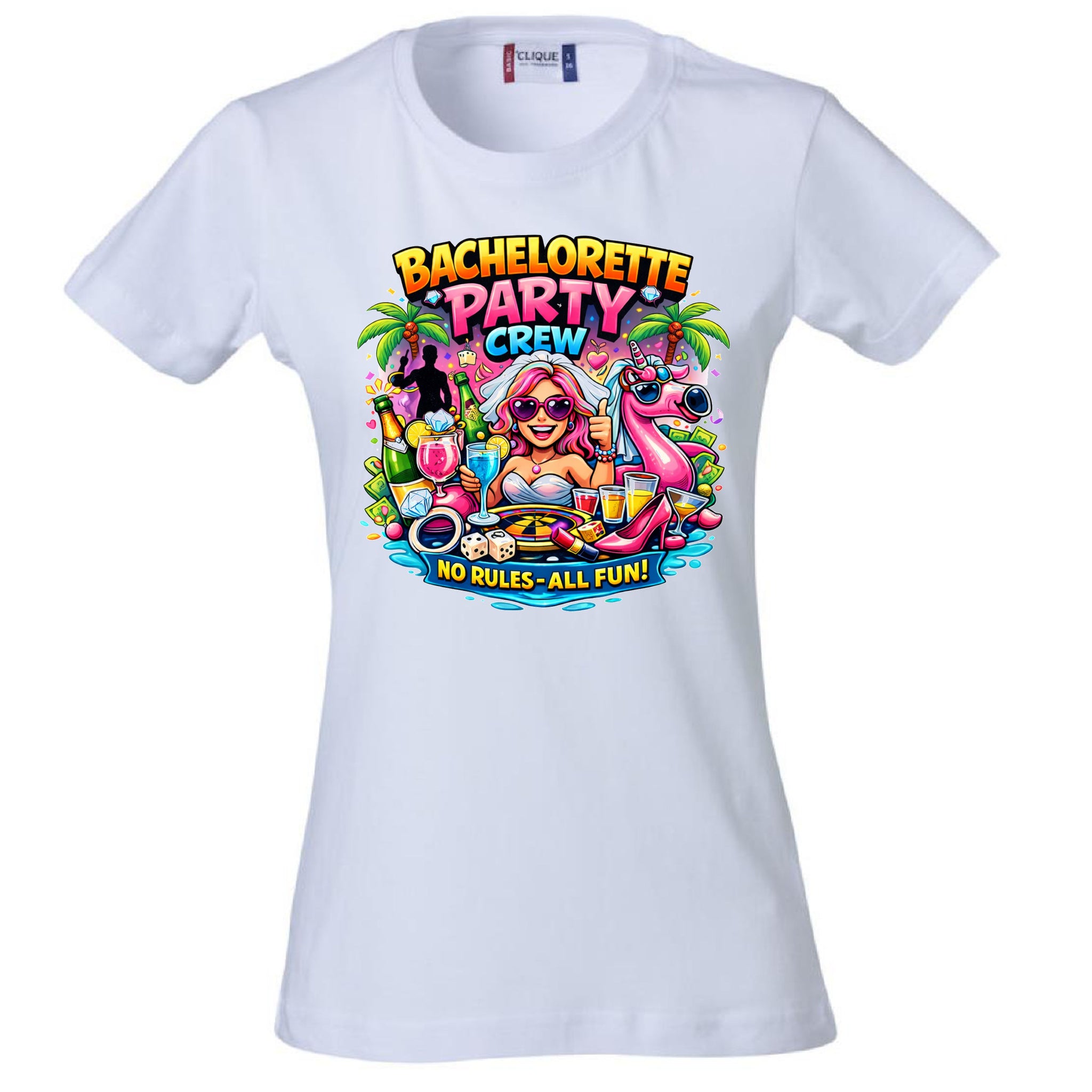 T-Shirt Donna Addio AL Nubilato Bachelorette Party Crew No Rules - All Fun ! – PS 28870-A-028