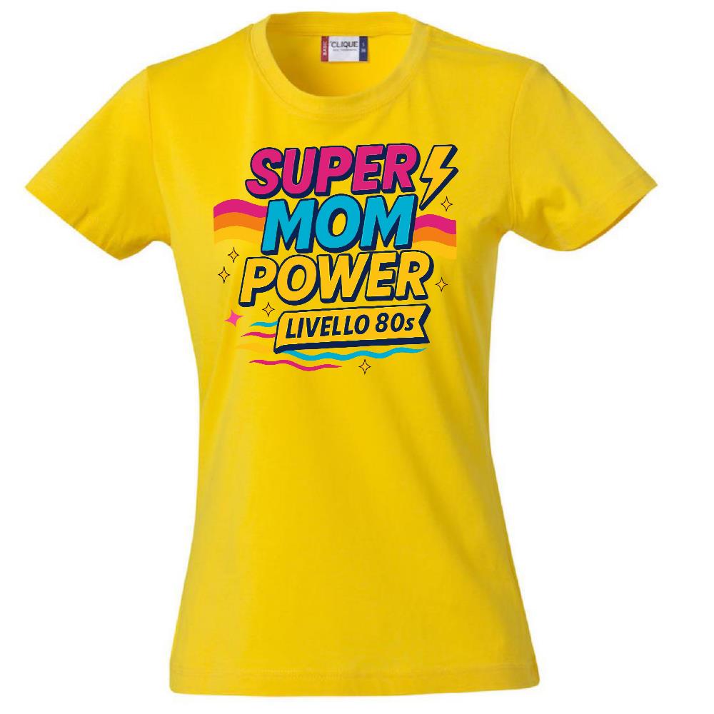 T-Shirt Donna Super Mom Power Anni 80– Idea Regalo Festa della Mamma – PS 28870-027