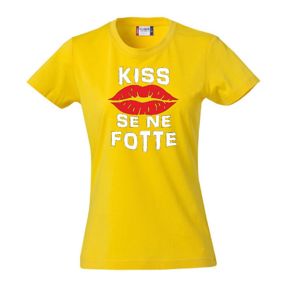 T-Shirt Donna “Kiss Se Ne Fotte” – Maglietta Divertente in Cotone – PS 28870-023
