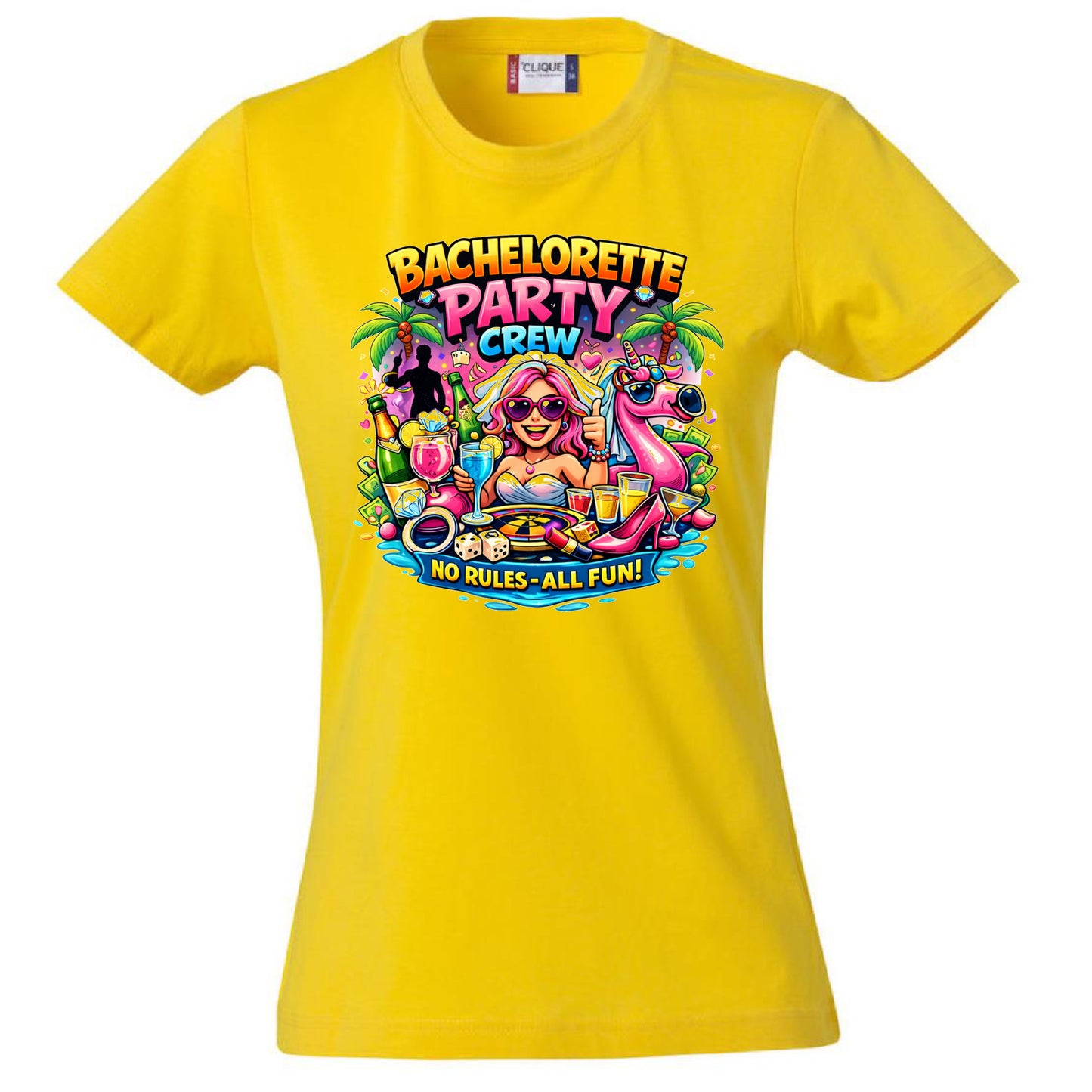 T-Shirt Donna Addio AL Nubilato Bachelorette Party Crew No Rules - All Fun ! – PS 28870-A-028