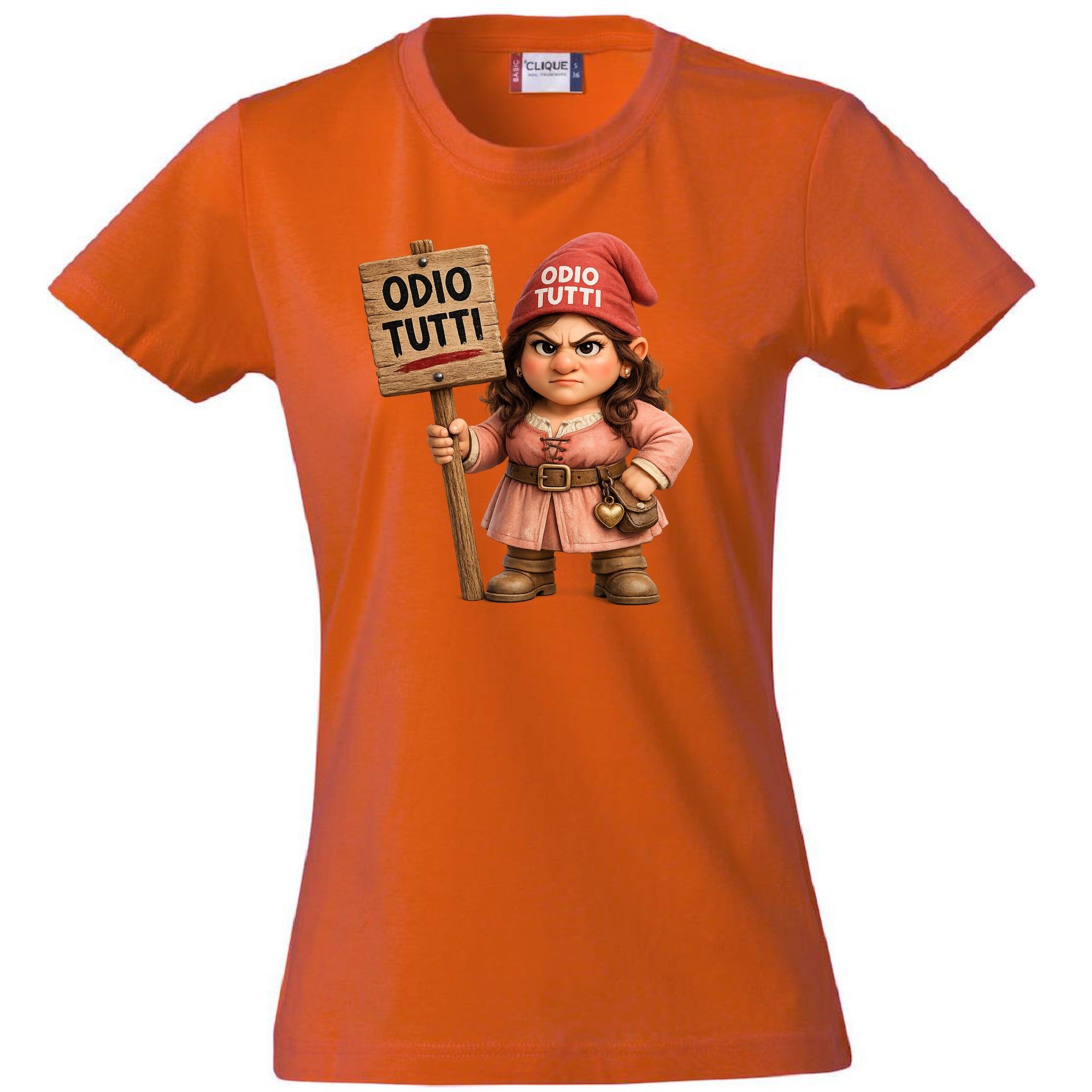 T-Shirt Donna Odio Tutti – Idea regalo – Personalizzabile Con Nom e Sulla Schiena PS 28870-034
