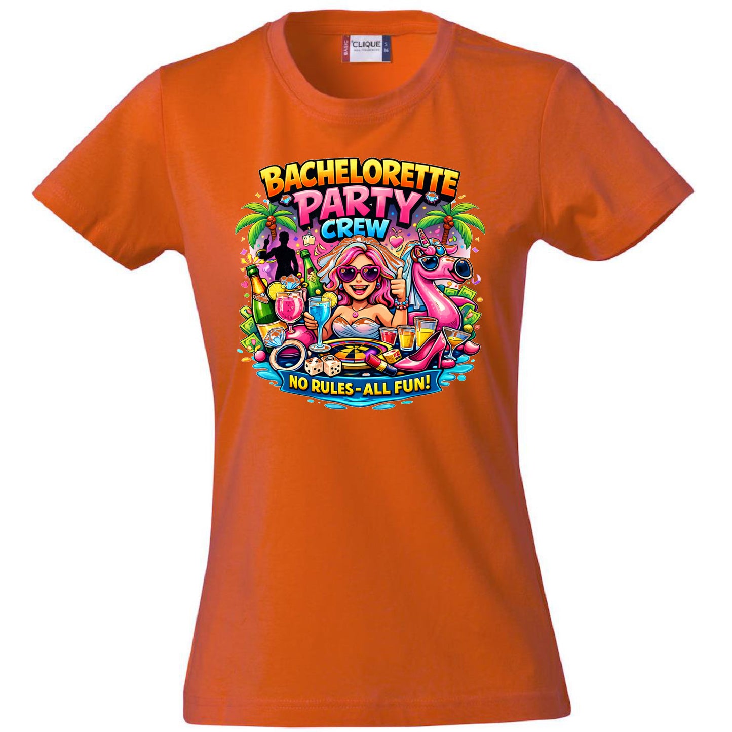 T-Shirt Donna Addio AL Nubilato Bachelorette Party Crew No Rules - All Fun ! – PS 28870-A-028