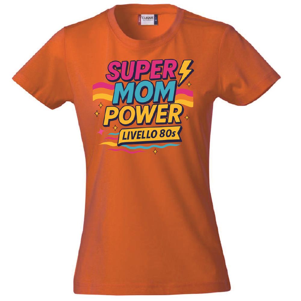 T-Shirt Donna Super Mom Power Anni 80– Idea Regalo Festa della Mamma – PS 28870-027