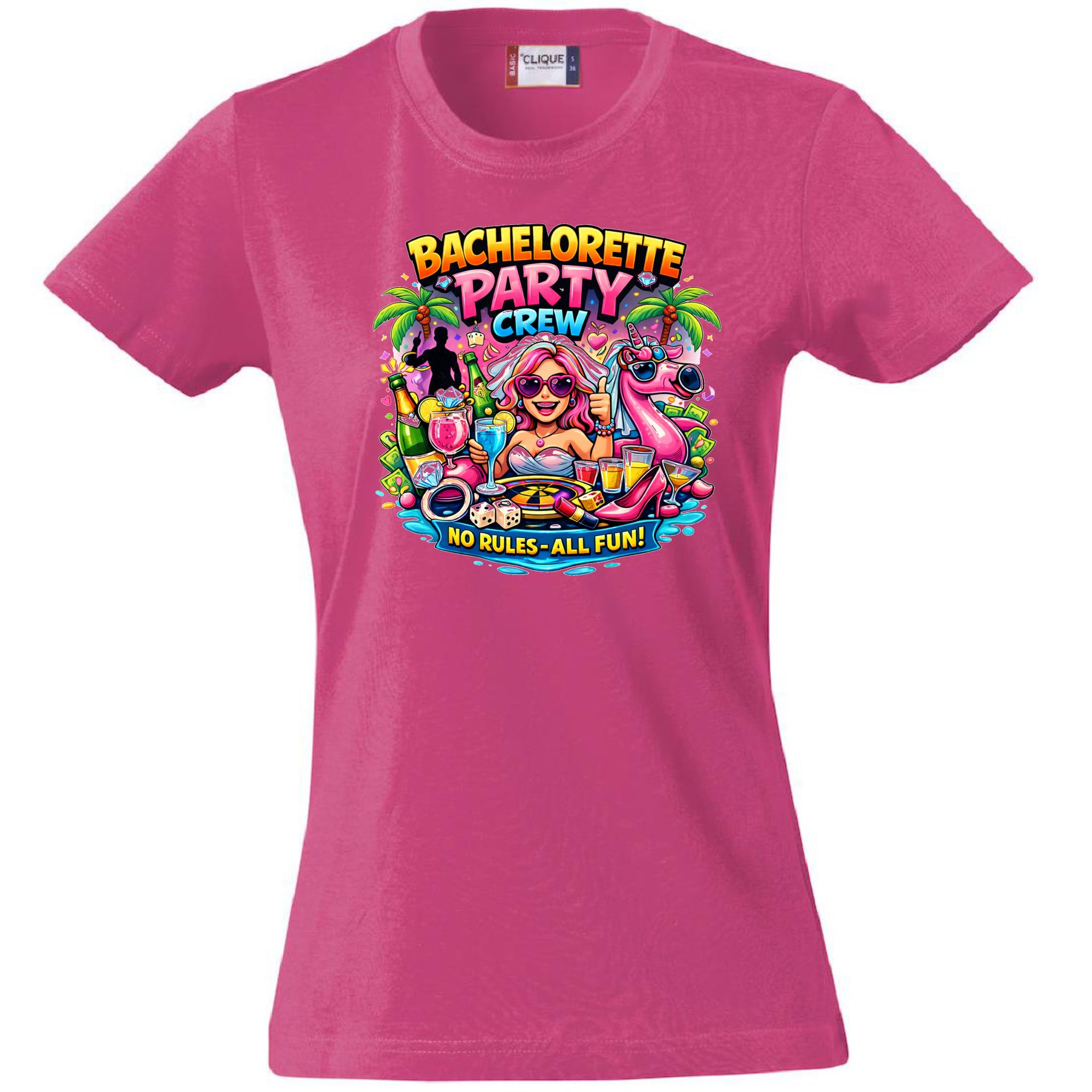 T-Shirt Donna Addio AL Nubilato Bachelorette Party Crew No Rules - All Fun ! – PS 28870-A-028