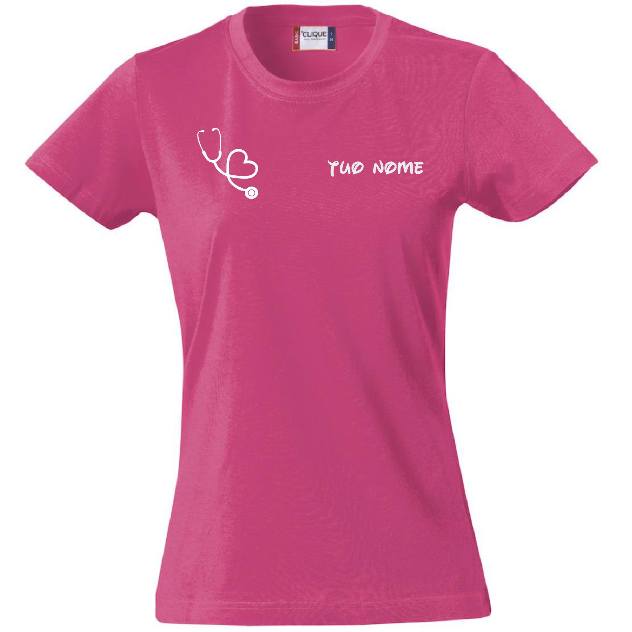 T-Shirt Lavoro Infermiera / Dottoressa / OSS con Stetoscopio a Cuore – PS 28870-026