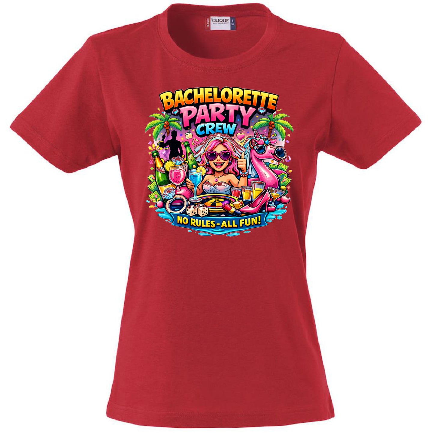 T-Shirt Donna Addio AL Nubilato Bachelorette Party Crew No Rules - All Fun ! – PS 28870-A-028