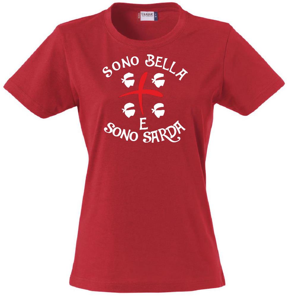 T-Shirt Donna “Sono Bella e Sono Sarda” – Maglietta Manica Corta – PS 28870-020