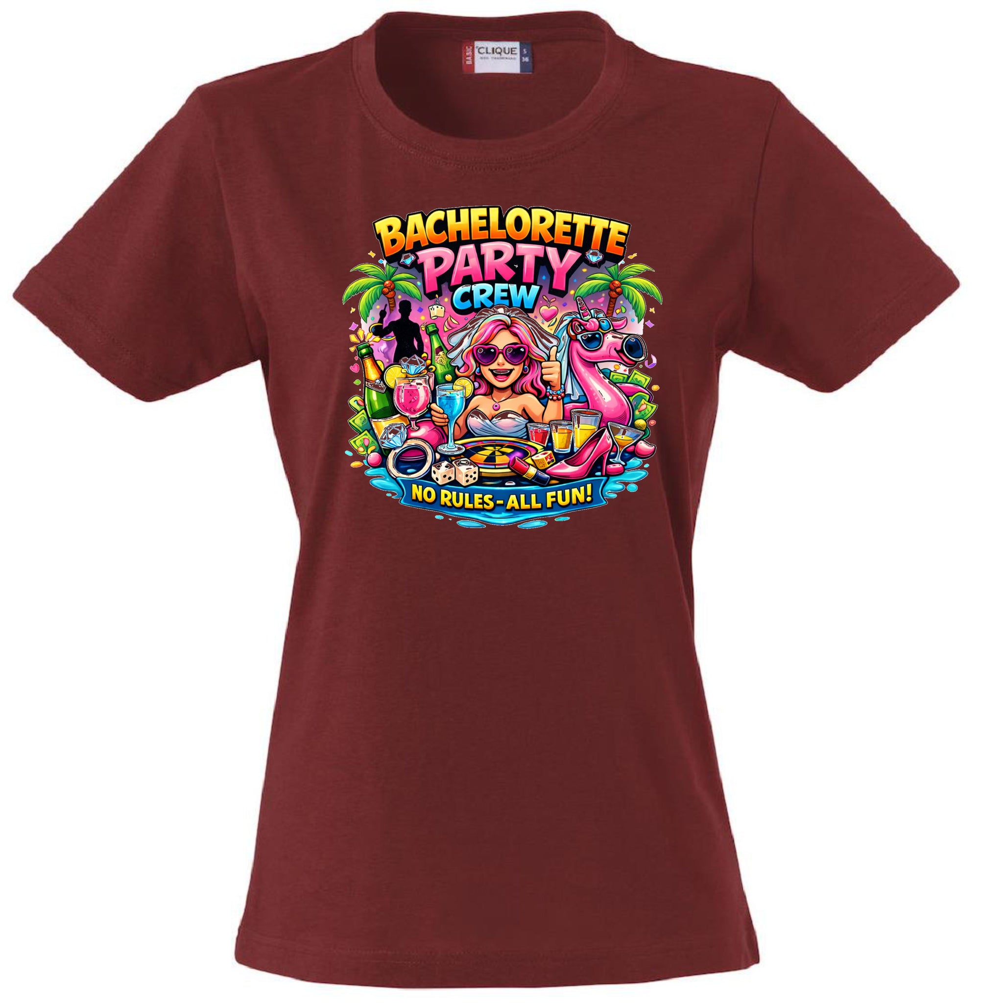 T-Shirt Donna Addio AL Nubilato Bachelorette Party Crew No Rules - All Fun ! – PS 28870-A-028