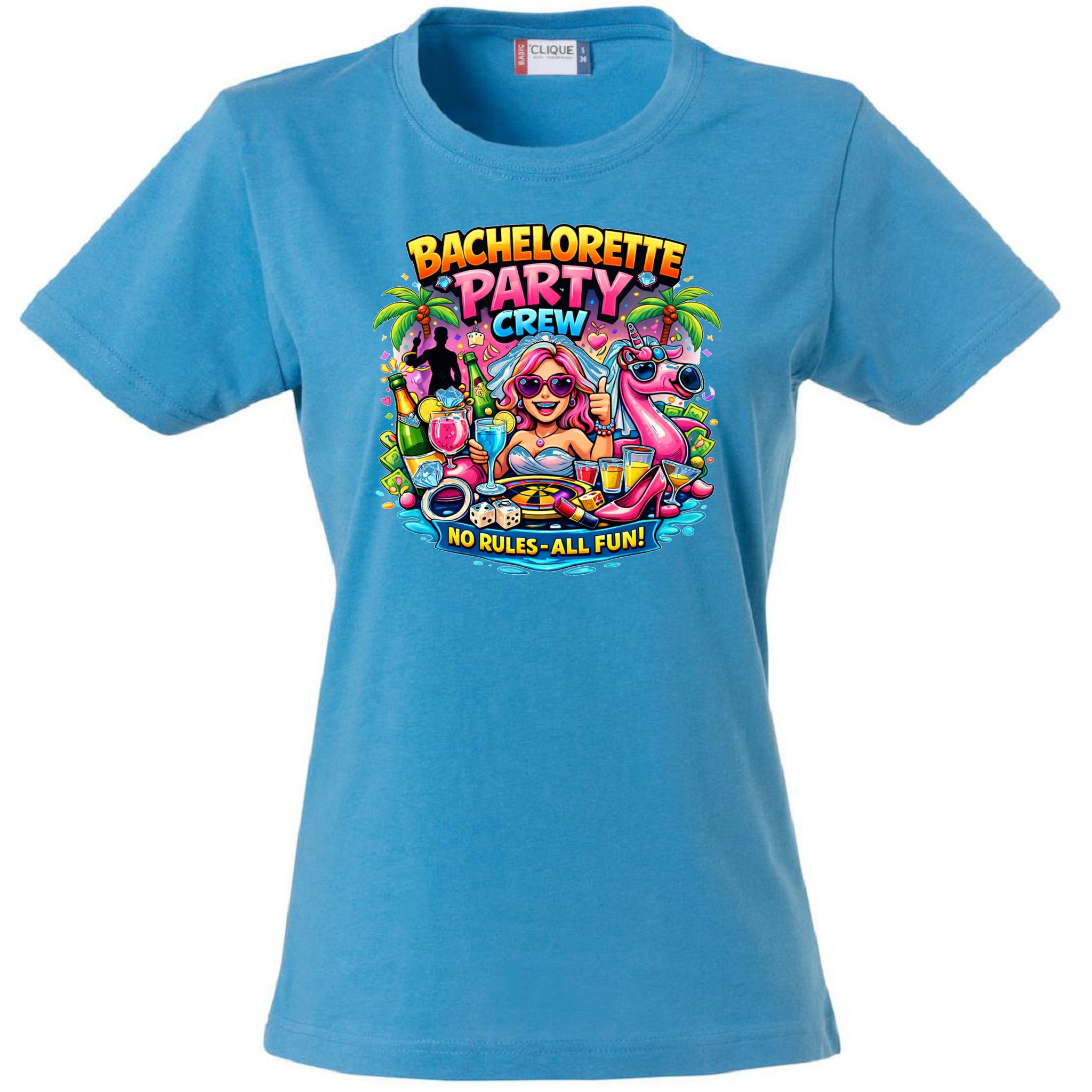 T-Shirt Donna Addio AL Nubilato Bachelorette Party Crew No Rules - All Fun ! – PS 28870-A-028
